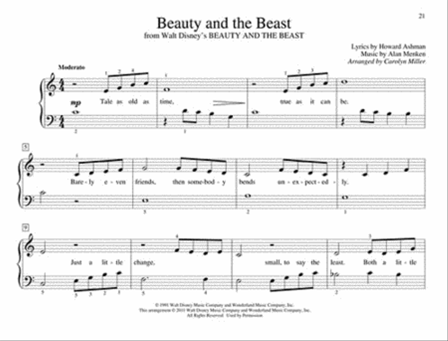First Disney Songs Easy Piano scores gallery preview page 6