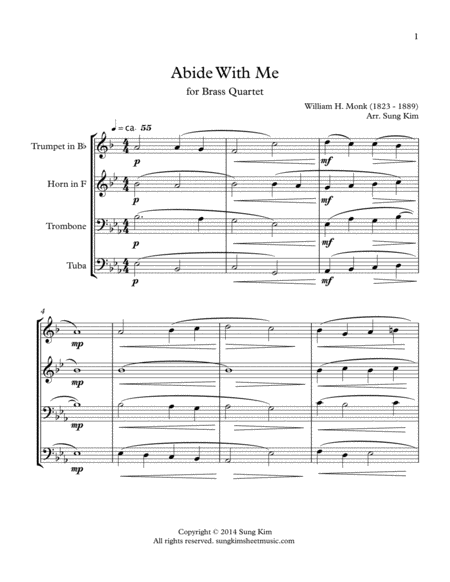 Abide With Me for Brass Quartet image number null