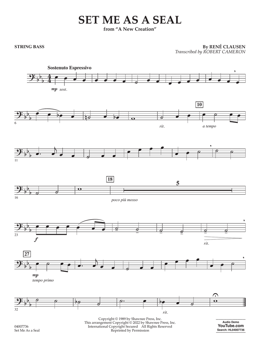 Set Me as a Seal (arr. Robert C. Cameron) - String Bass Concert Band scores gallery preview page 1
