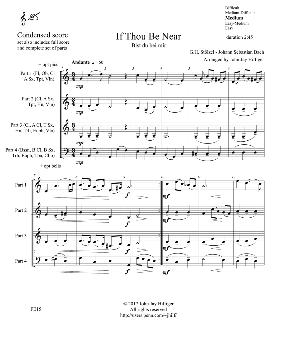 If Thou Be Near (Bist du bei mir) - flexible ensemble Large Ensemble scores gallery preview page 5