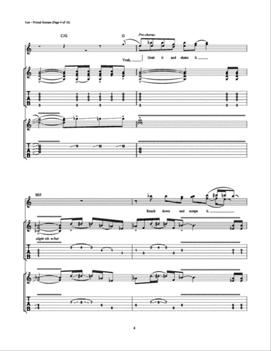 Primal Scream Electric Guitar scores gallery preview page 4