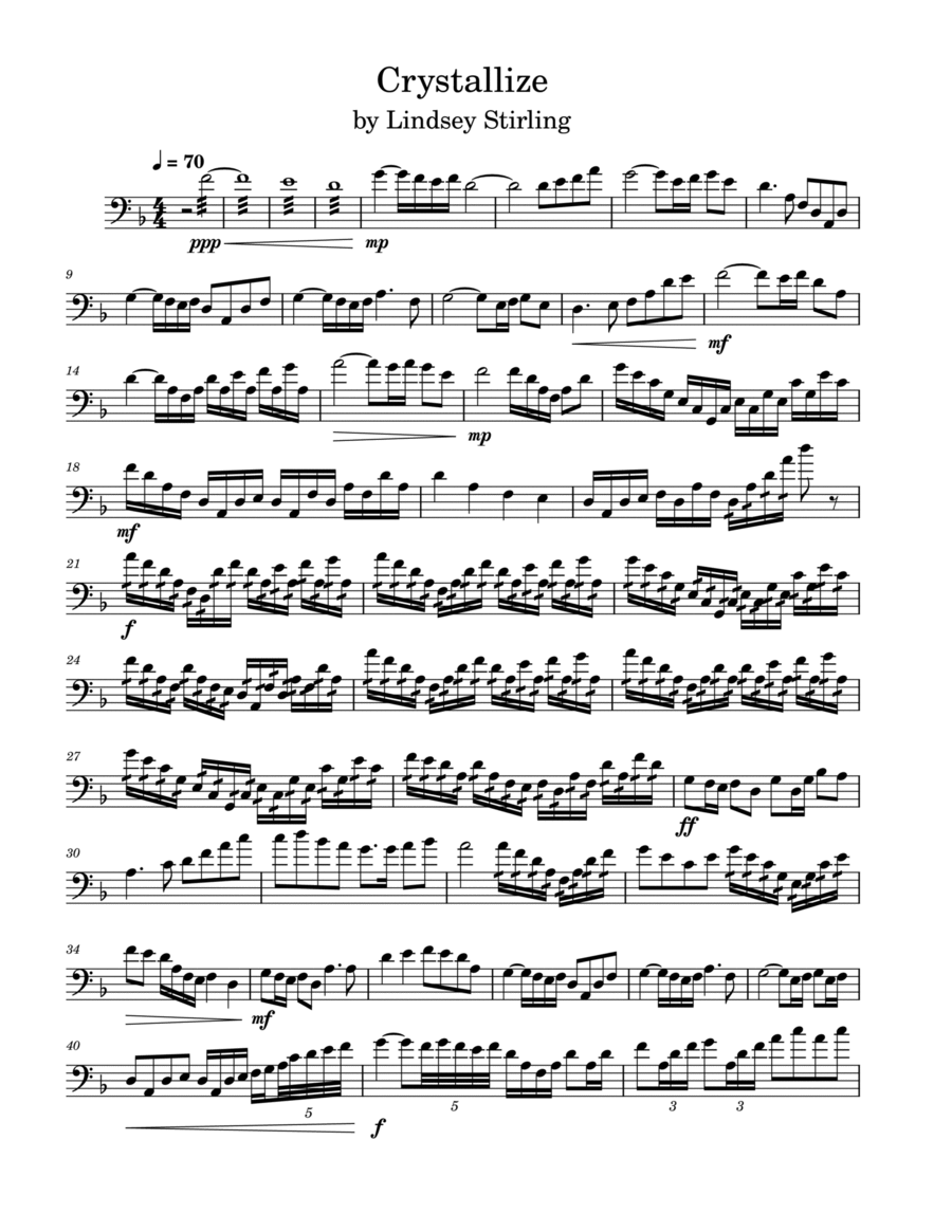 Crystallize Cello Solo scores gallery preview page 1