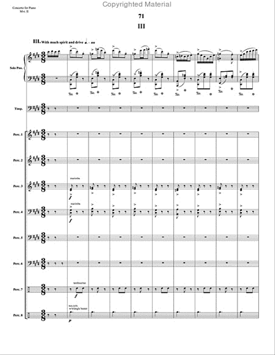 Concerto for Piano and Percussion Orchestra Percussion Ensemble scores gallery preview page 93
