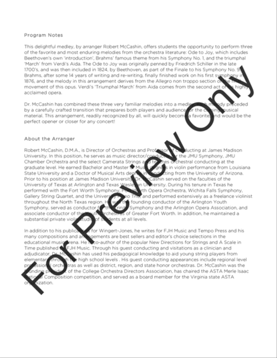 Medley from the Masters (Score) String Orchestra scores gallery preview page 3