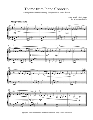 Theme from Piano Concerto - Level 3 piano arrangement