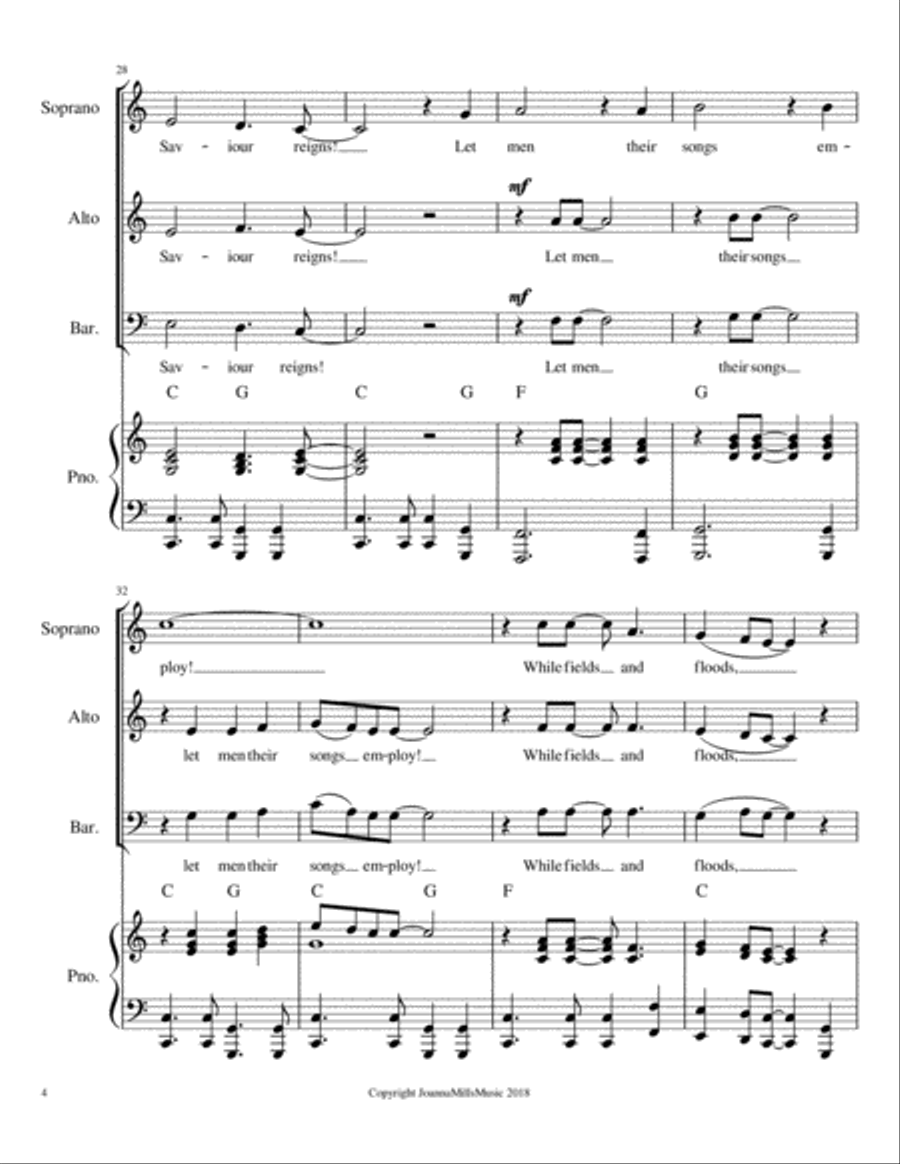 Joy to the World: A Gospel Style Anthem for SAB Choir 3-Part scores gallery preview page 5