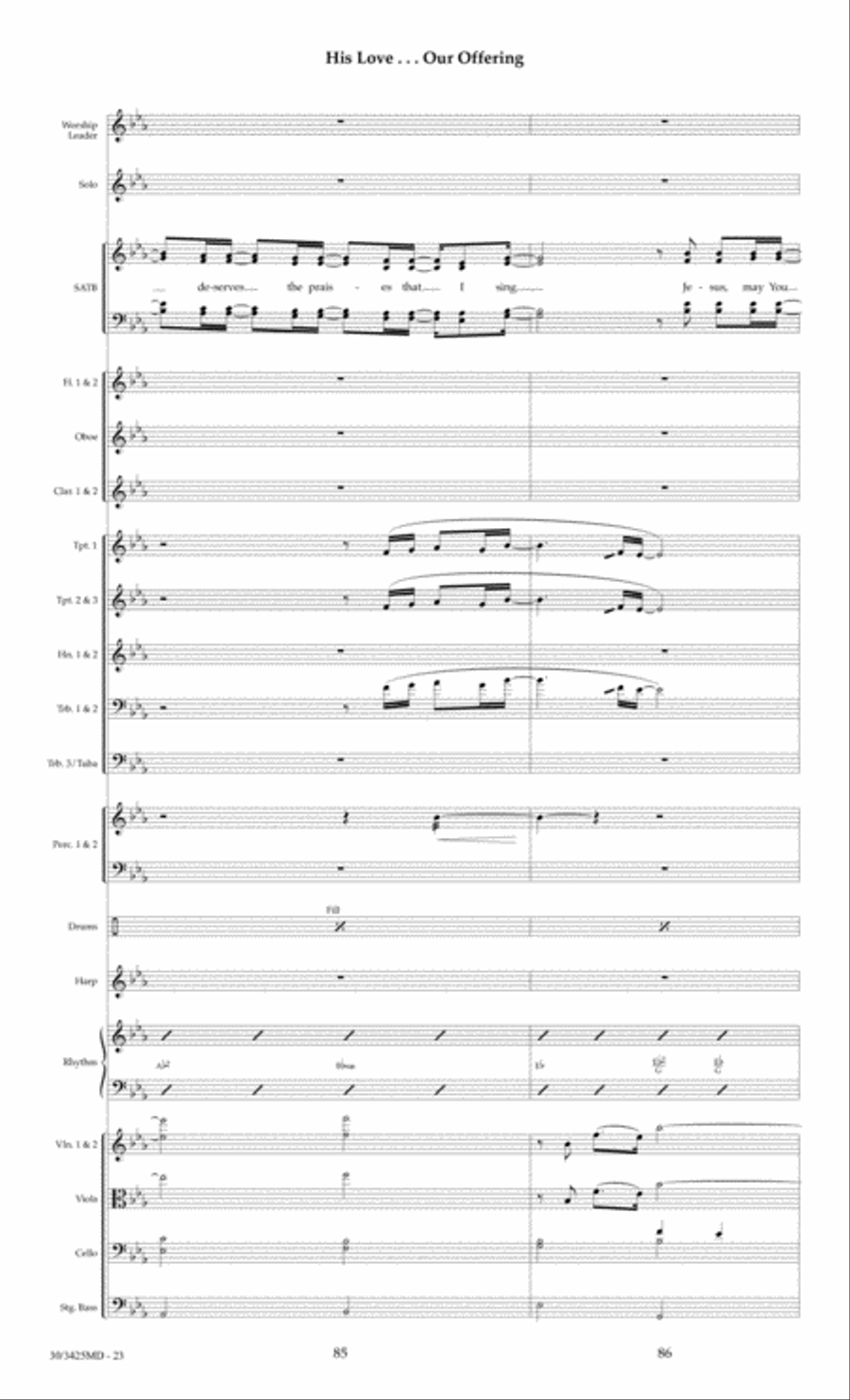 His Love...Our Offering - Orchestral Score and Parts Choir scores gallery preview page 26