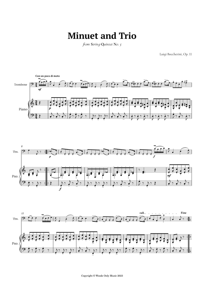Minuet by Boccherini for Trombone and Piano image number null