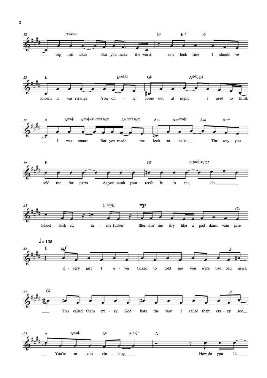 Vampire Vampire Acoustic Guitar scores gallery preview page 2