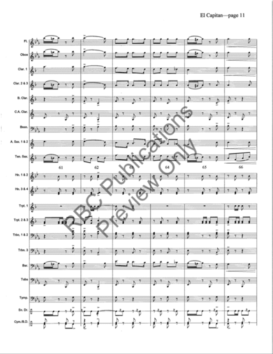 El Capitan Concert Band scores gallery preview page 14
