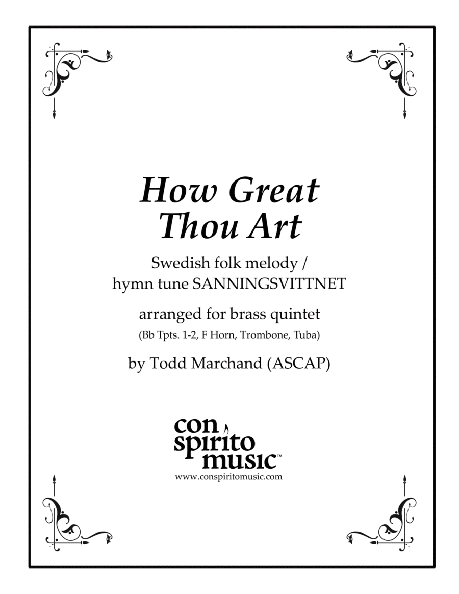 How Great Thou Art - brass quintet Brass Quintet scores gallery preview page 1