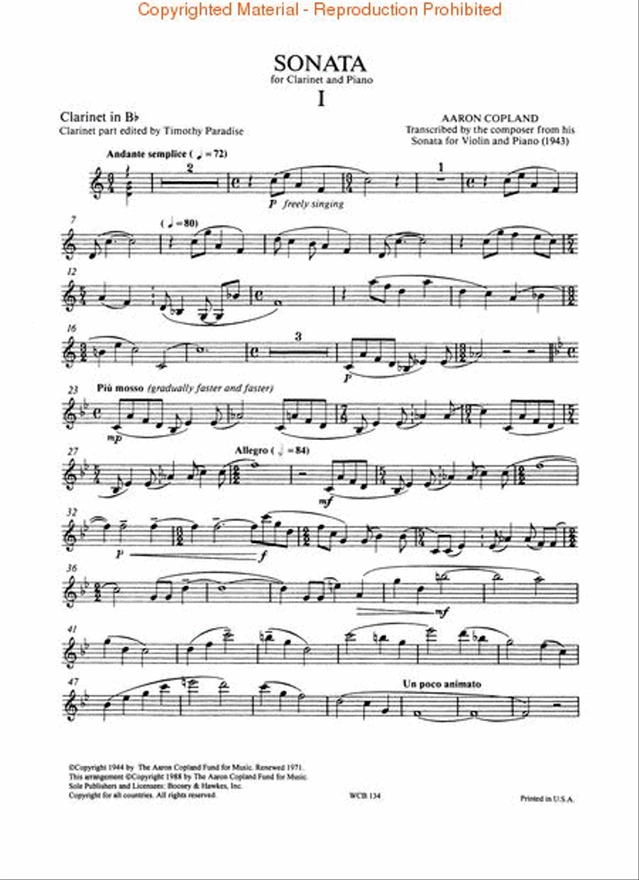 Sonata Sonata Clarinet Solo scores gallery preview page 4