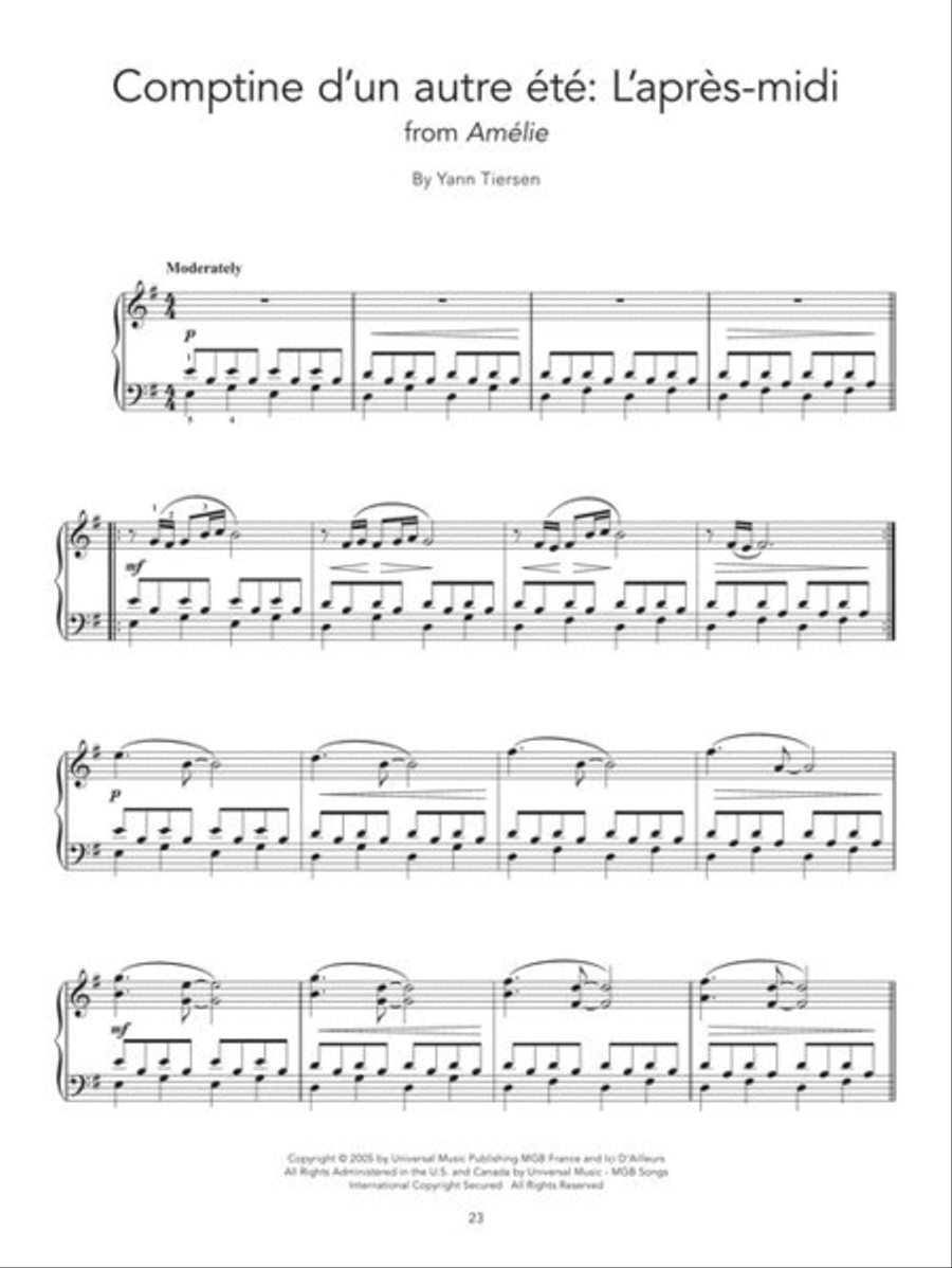 Peaceful Piano Solos: Soundtracks Piano Solo scores gallery preview page 5