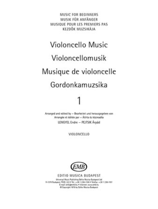 Book cover for Violoncello Music For Beginners - Violoncello Part