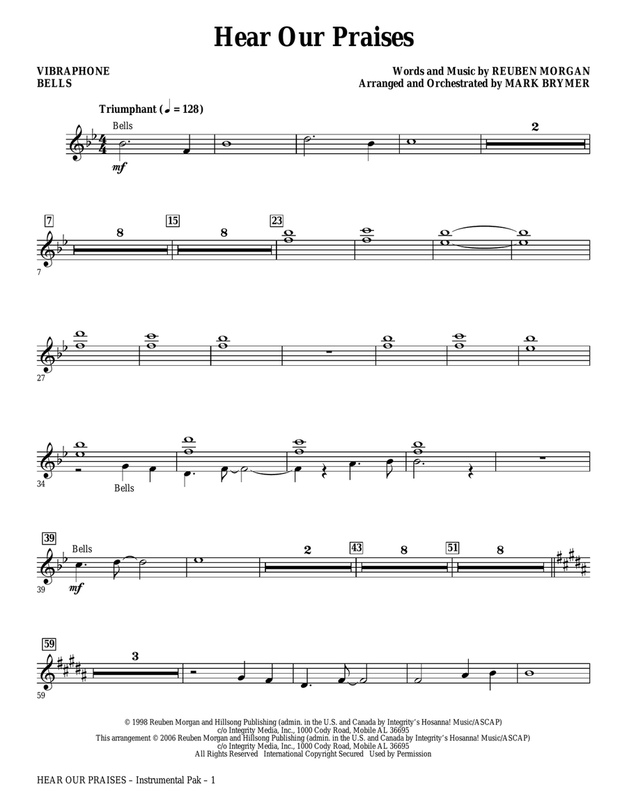 Hear Our Praises (arr. Mark Brymer) - Bells (Vibraphone)