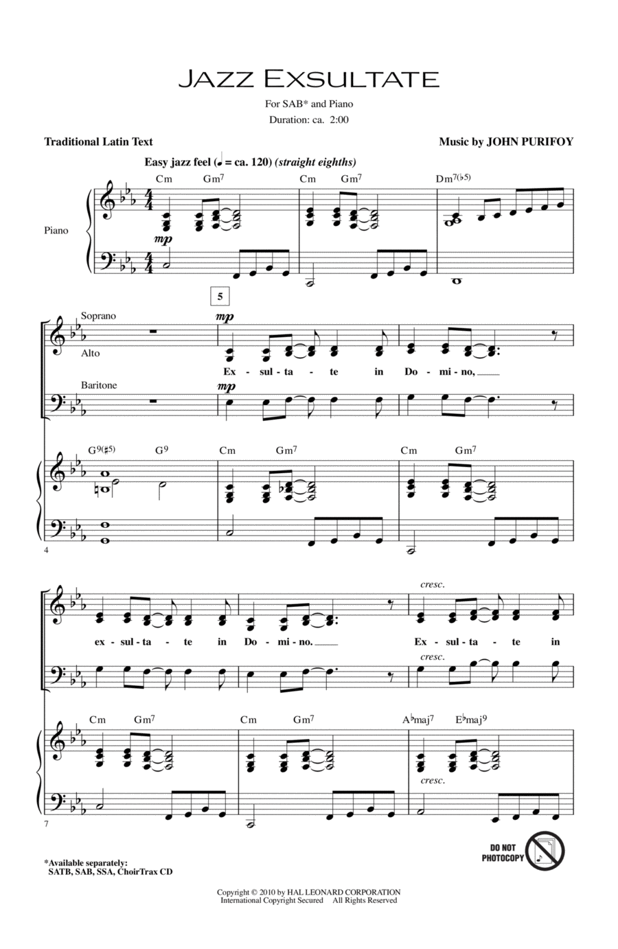 Jazz Exsultate 3-Part scores gallery preview page 1