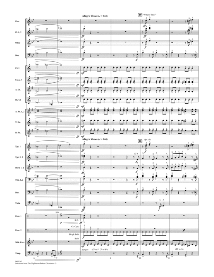 Selections from The Nightmare Before Christmas - Full Score Concert Band scores gallery preview page 3