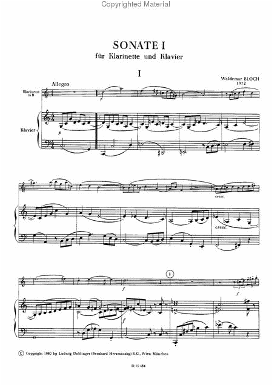 Sonate I Clarinet Solo scores gallery preview page 2