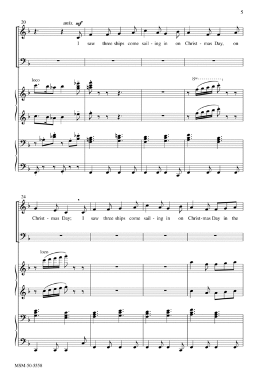 I Saw Three Ships I Saw Three Ships Divisi scores gallery preview page 4