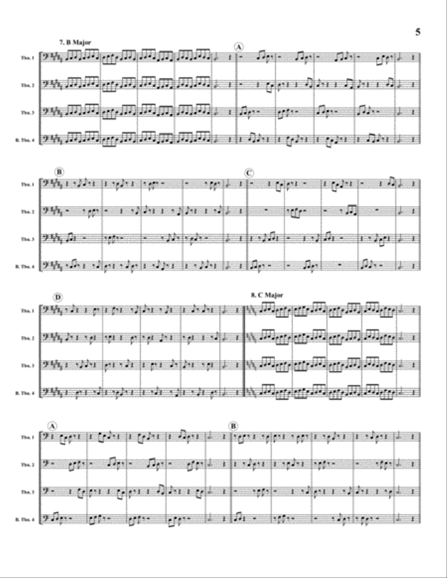 Donut Etudes: Coordination Studies in 12 Keys for 4-Part Trombone Ensemble, Volume 2 4-Part scores gallery preview page 6