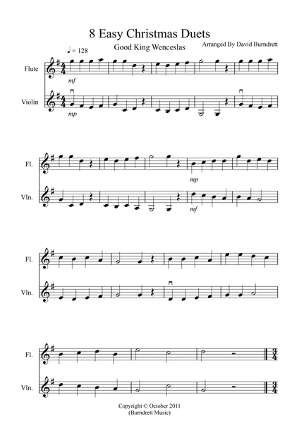 8 Easy Christmas Duets for Flute and Violin image number null