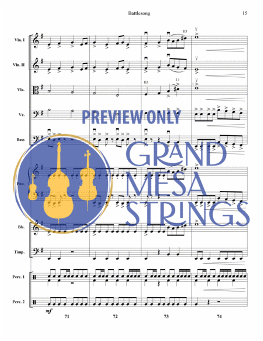 Battlesong String Orchestra scores gallery preview page 16