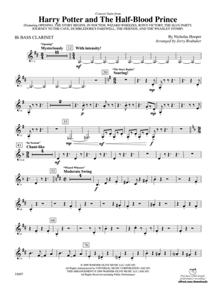 Harry Potter and the Half-Blood Prince, Concert Suite from: B-flat Bass Clarinet