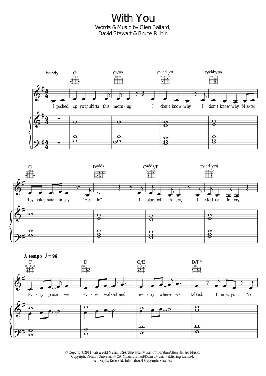 With You (from Ghost The Musical) Piano, Vocal scores gallery preview page 1
