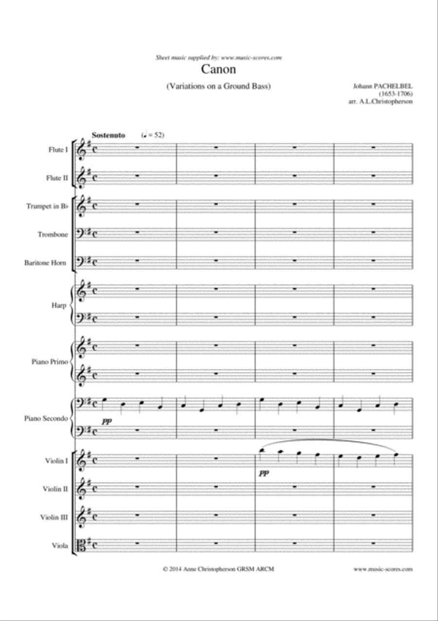 Pachelbel's Canon - Mixed Ensemble Flute scores gallery preview page 1