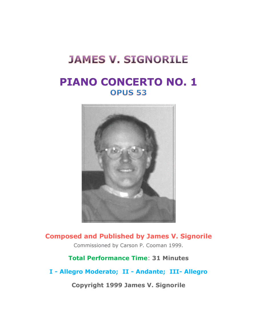 Piano Concerto No. 1, Op. 53. (Conductors Score, Set of Parts, Solo Piano, 2 Piano Reduction) : by J Full Orchestra scores gallery preview page 1