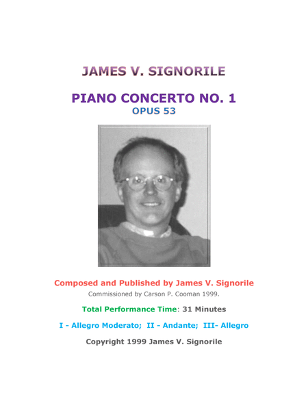 Piano Concerto No. 1, Op. 53. (Conductors Score, Set of Parts, Solo Piano, 2 Piano Reduction) : by J image number null