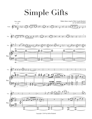 Book cover for Simple Gifts - Violin and Piano