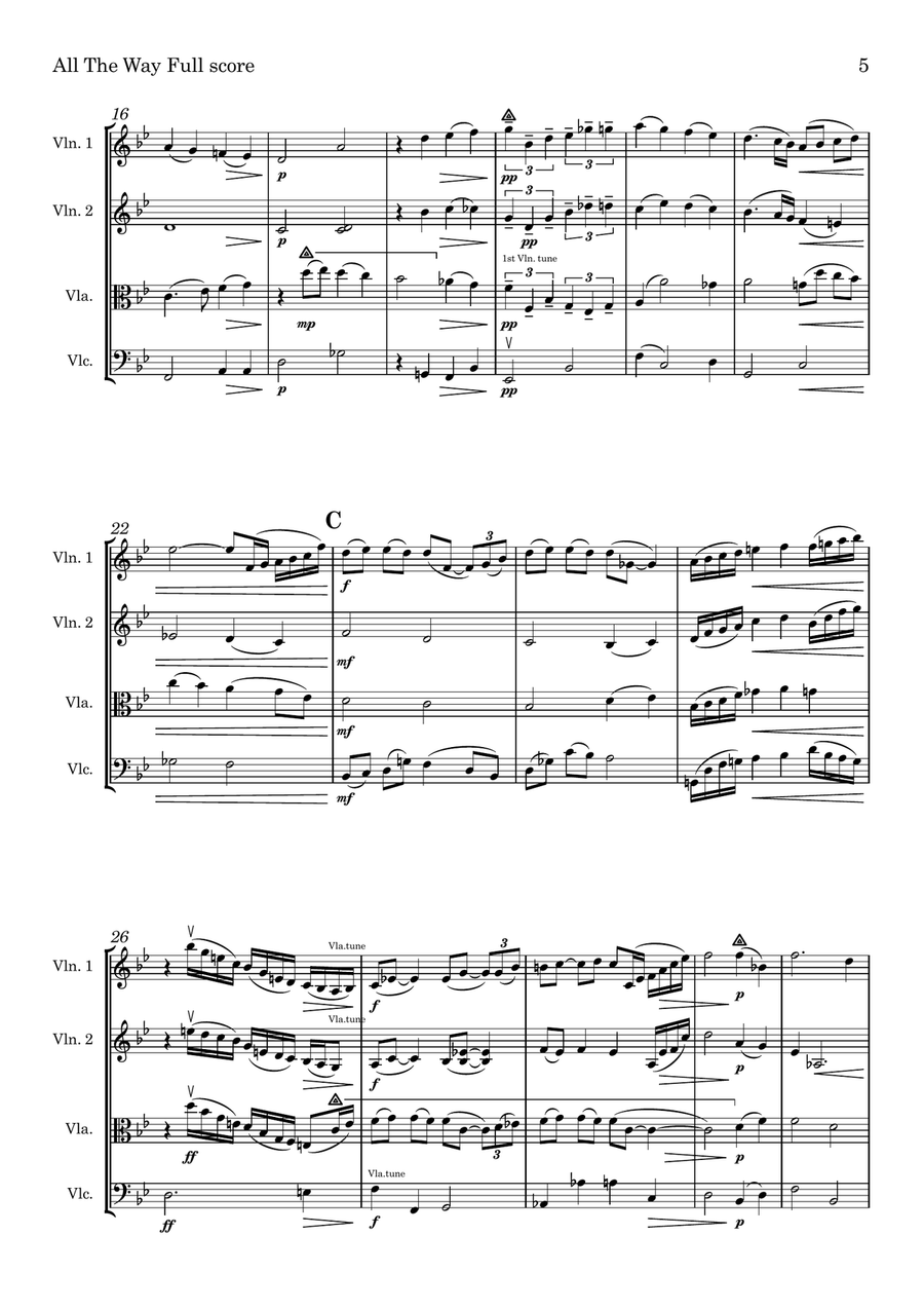 All The Way String Quartet scores gallery preview page 5