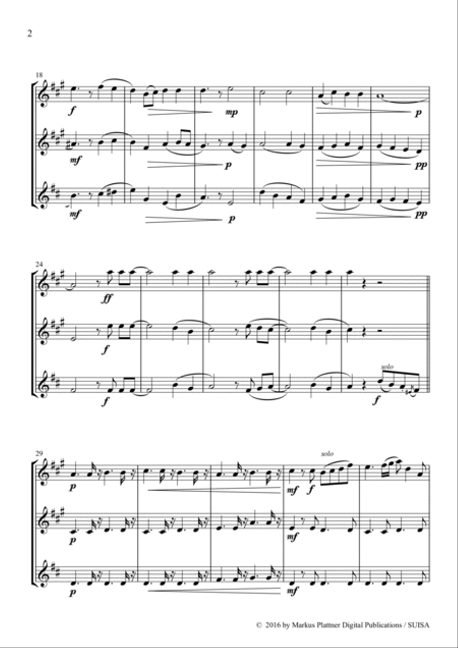 ‘Oh Them Gospel Flutes’ for Flute Trio (2 flutes and alto flute) Flute Trio scores gallery preview page 4