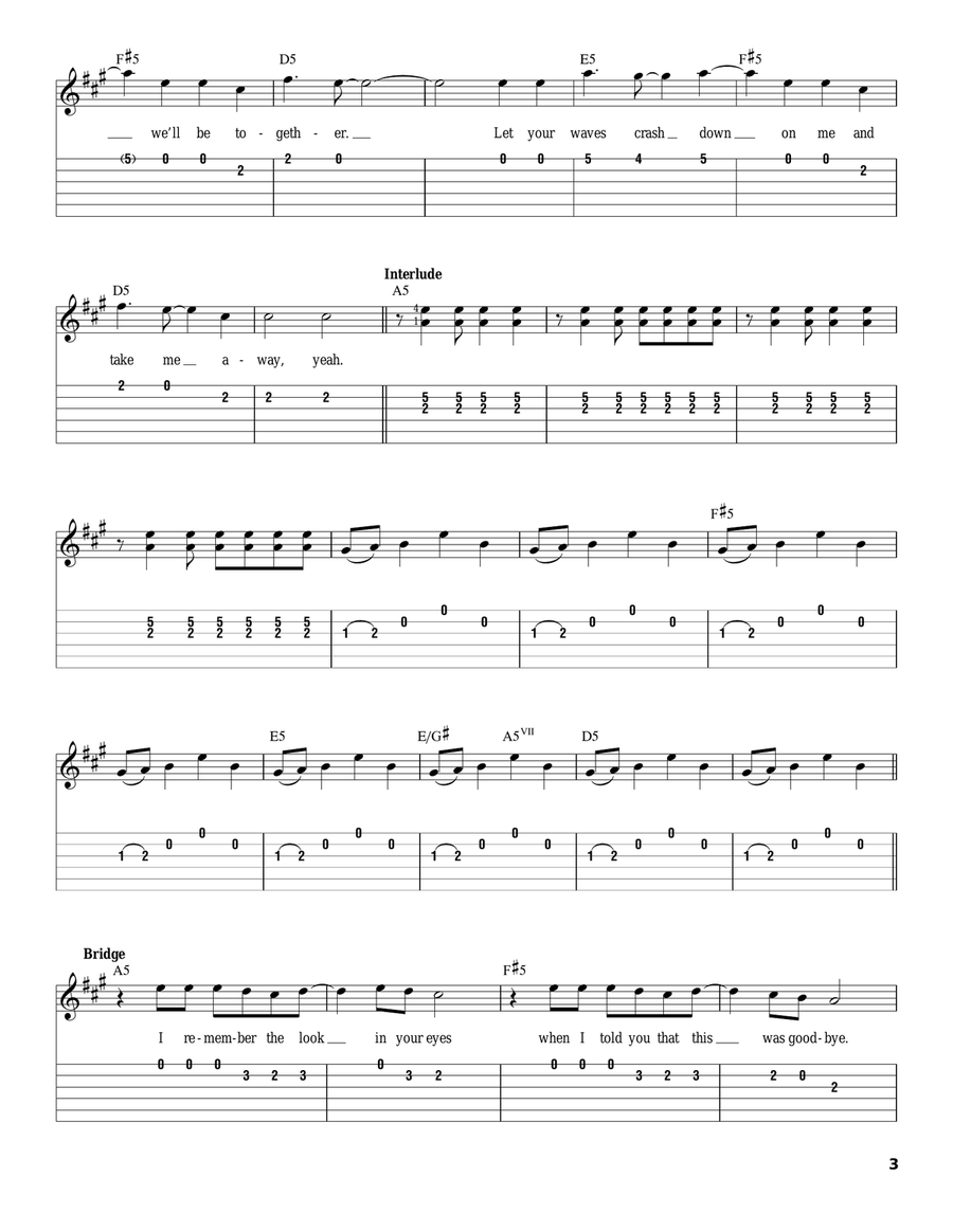 Ocean Avenue Acoustic Guitar scores gallery preview page 3