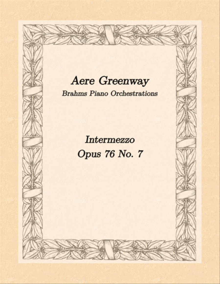 Brahms Intermezzo Opus 76 No. 7, arranged for ensemble Woodwind Quintet scores gallery preview page 1