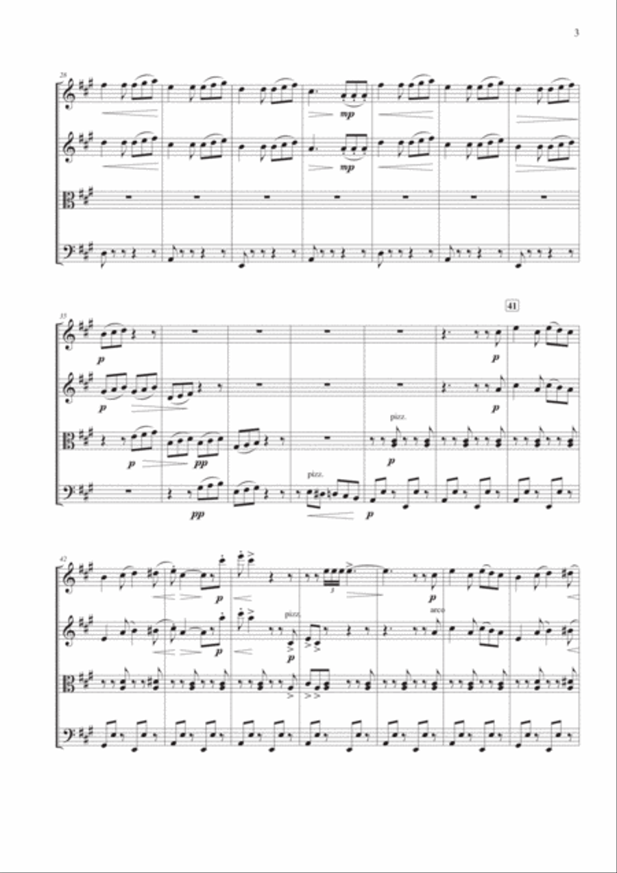 Capriccio Italien for String Quartet String Quartet scores gallery preview page 3