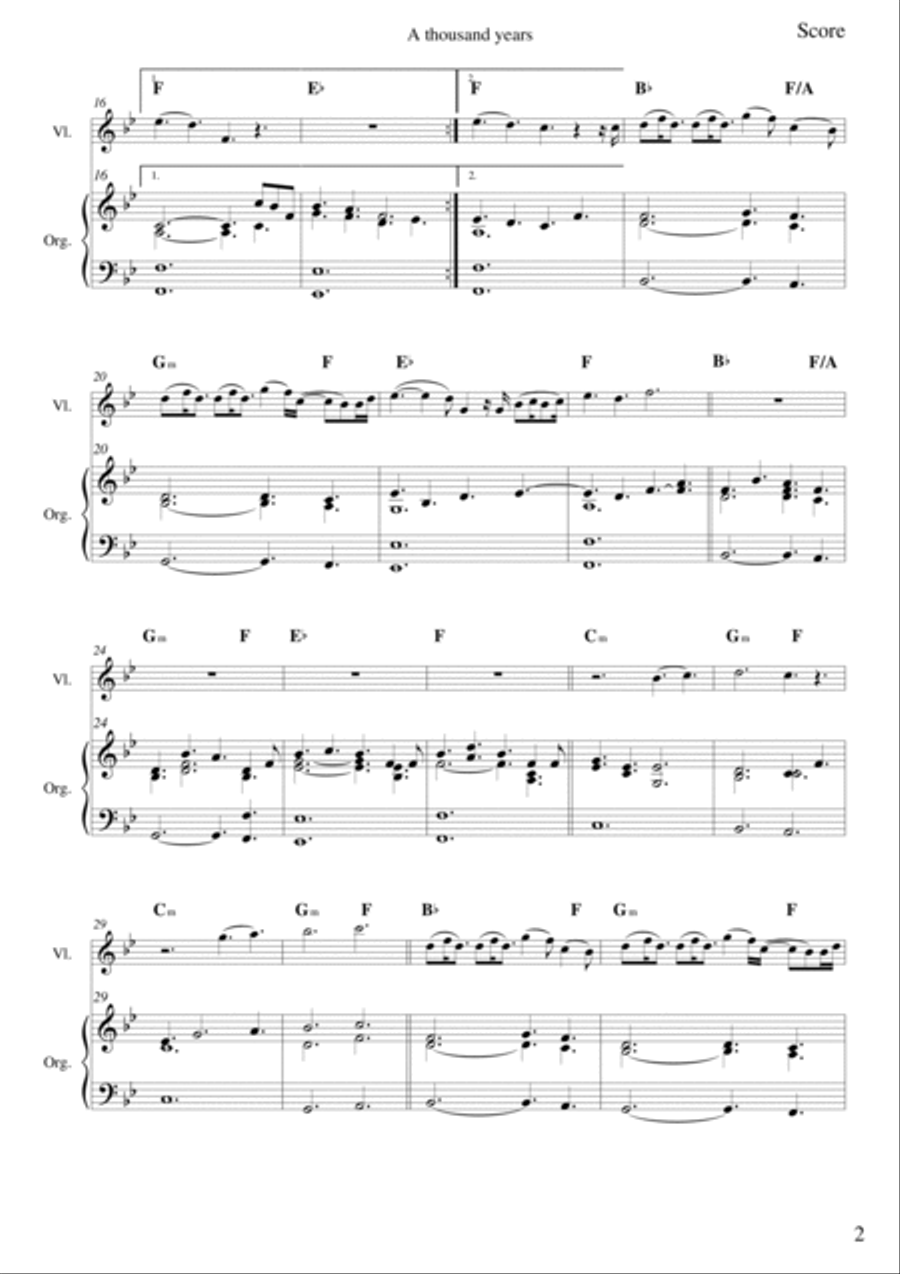 A Thousand Years A Thousand Years String Duet scores gallery preview page 2