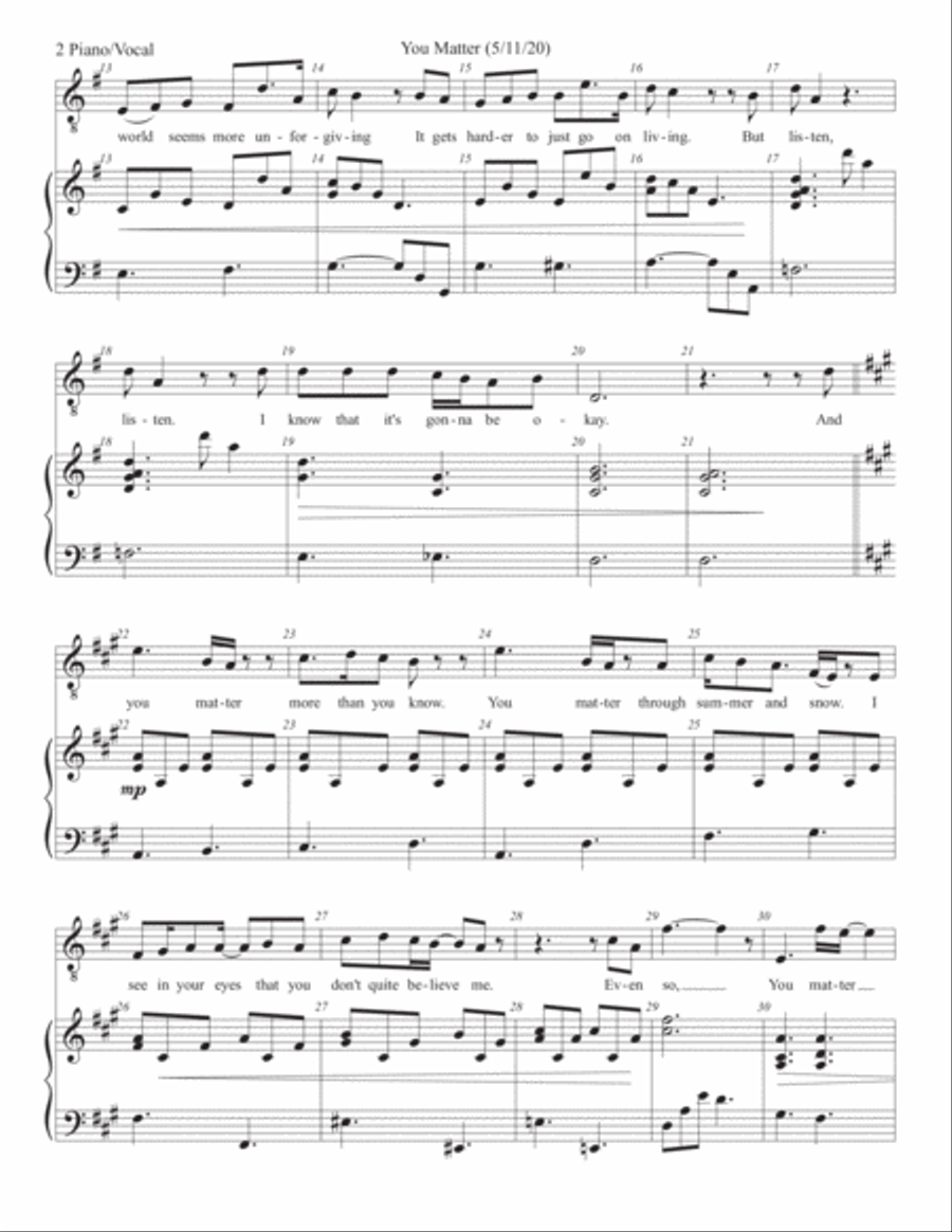 You Matter Tenor Voice scores gallery preview page 2