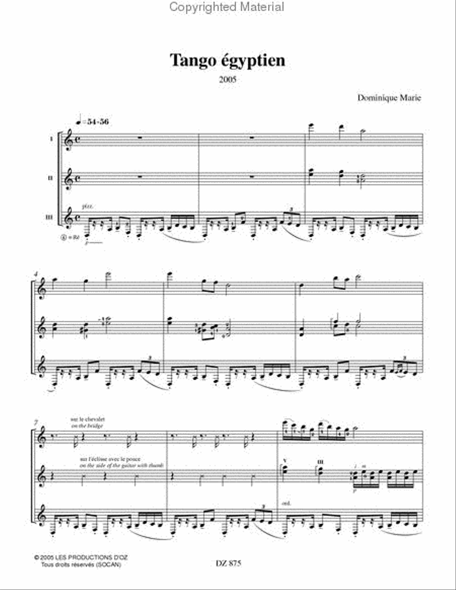 Tango égyptien Guitar Ensemble scores gallery preview page 2