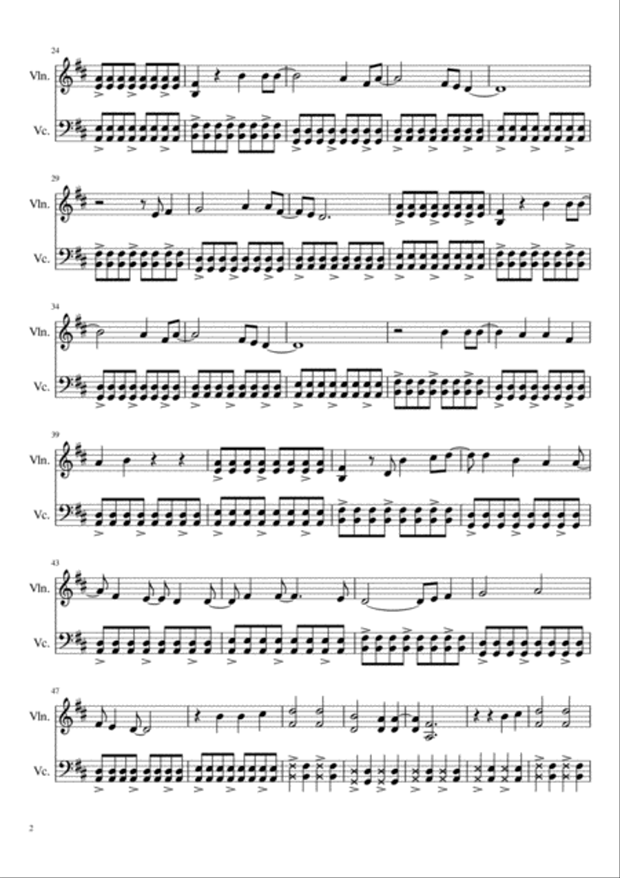 Wake Me Up String Duet scores gallery preview page 2