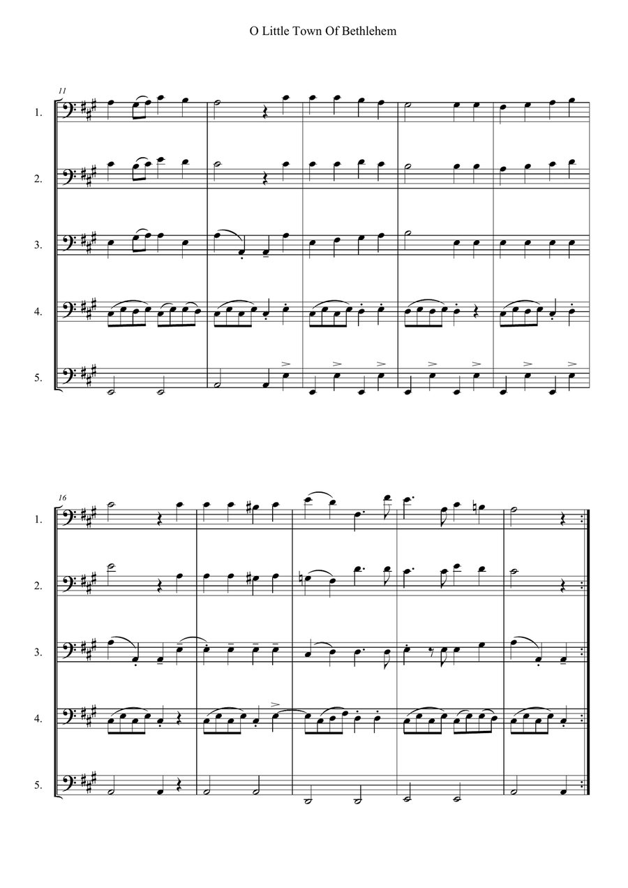 O Little Town Of Bethlehem Woodwind Ensemble scores gallery preview page 2