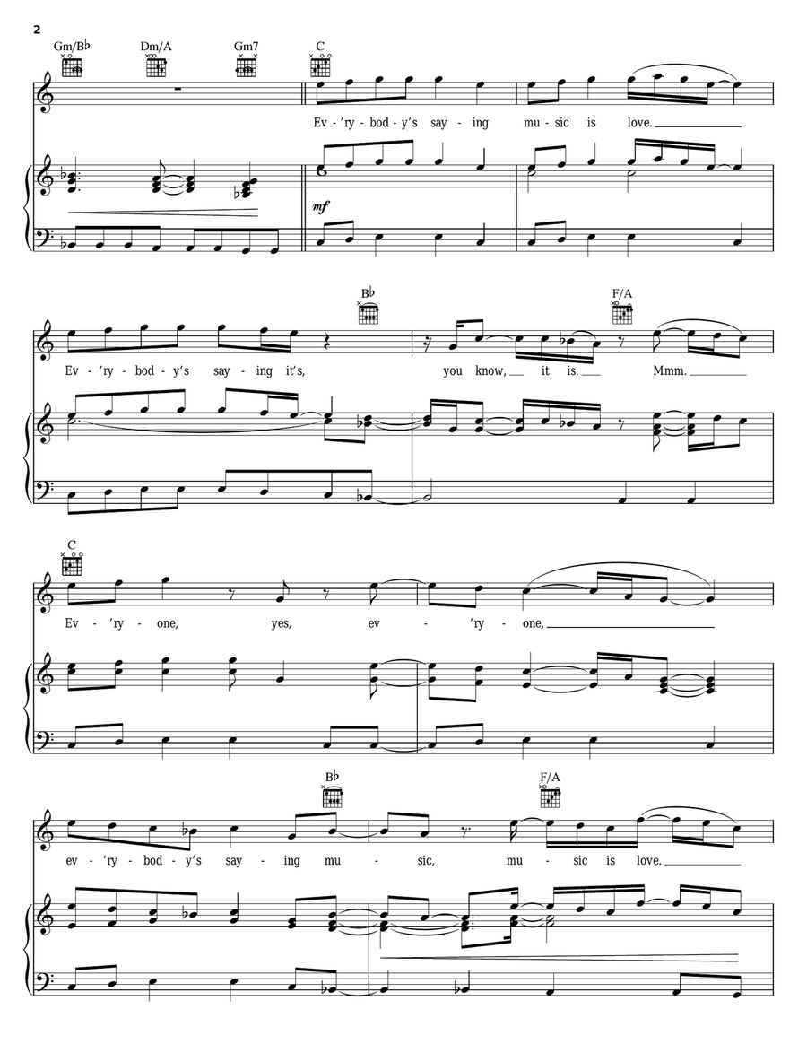 Music Is Love Music Is Love Piano, Vocal, Guitar scores gallery preview page 2