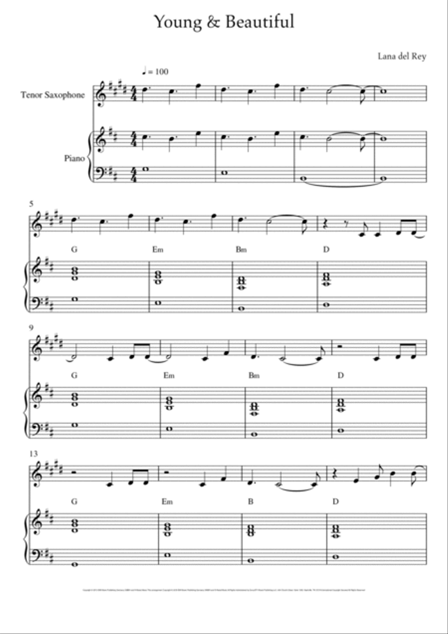 Young And Beautiful Young And Beautiful Small Ensemble scores gallery preview page 2