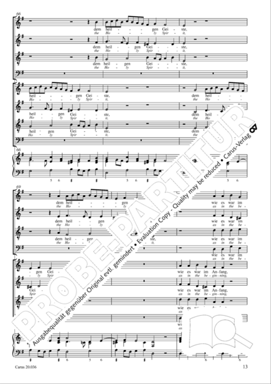 Shout to the Lord, all the earth (Jauchzet dem Herren, alle Welt) 4-Part scores gallery preview page 14