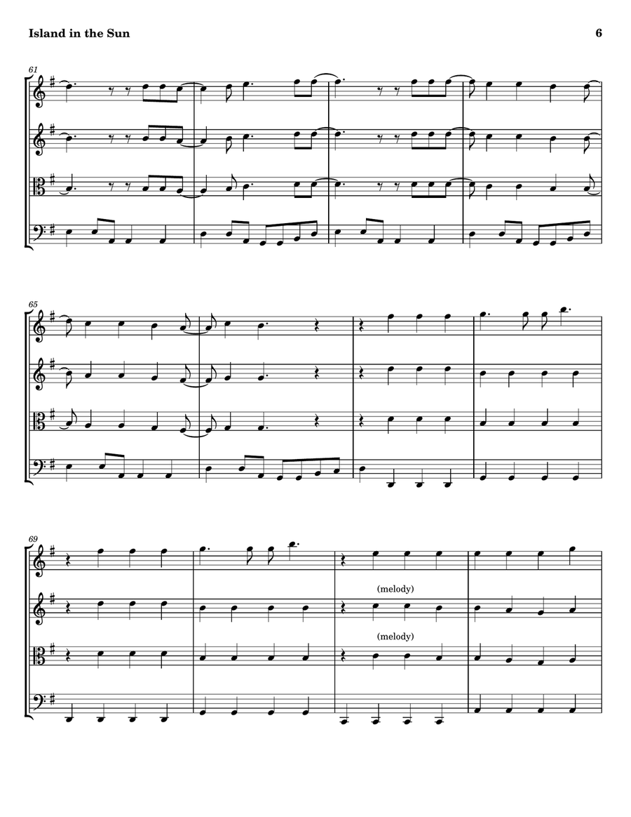 Island In The Sun Island In The Sun String Trio scores gallery preview page 6