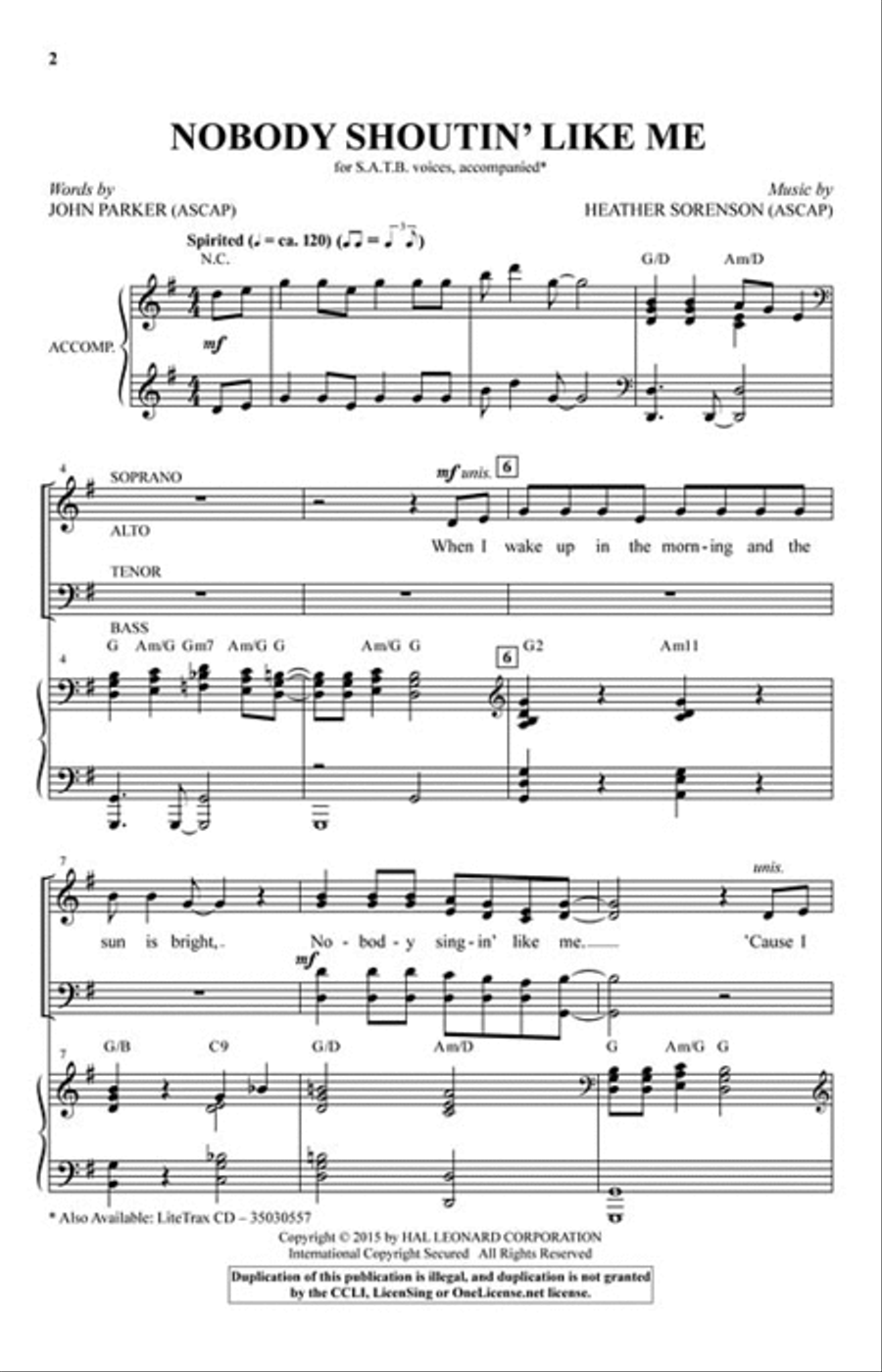 Nobody Shoutin' like Me 4-Part scores gallery preview page 2