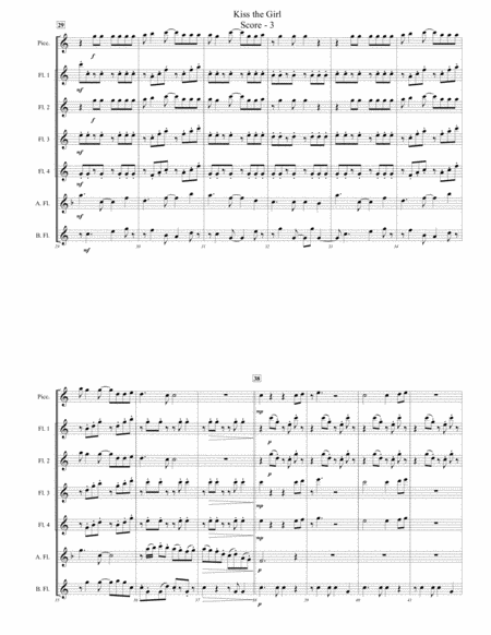 Kiss The Girl by Little Texas Flute Choir - Digital Sheet Music