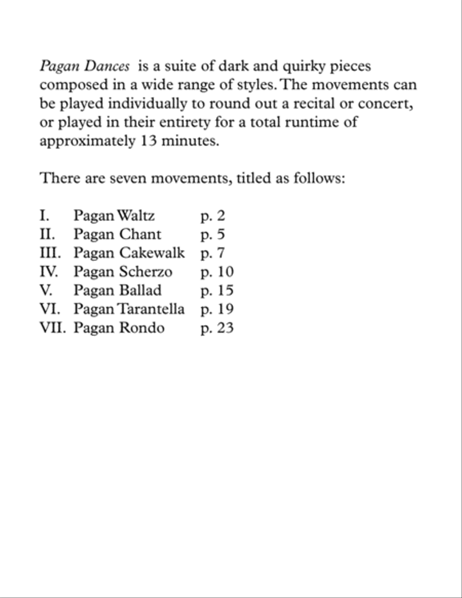 Pagan Dances for Clarinet Quartet or Choir Choir scores gallery preview page 2