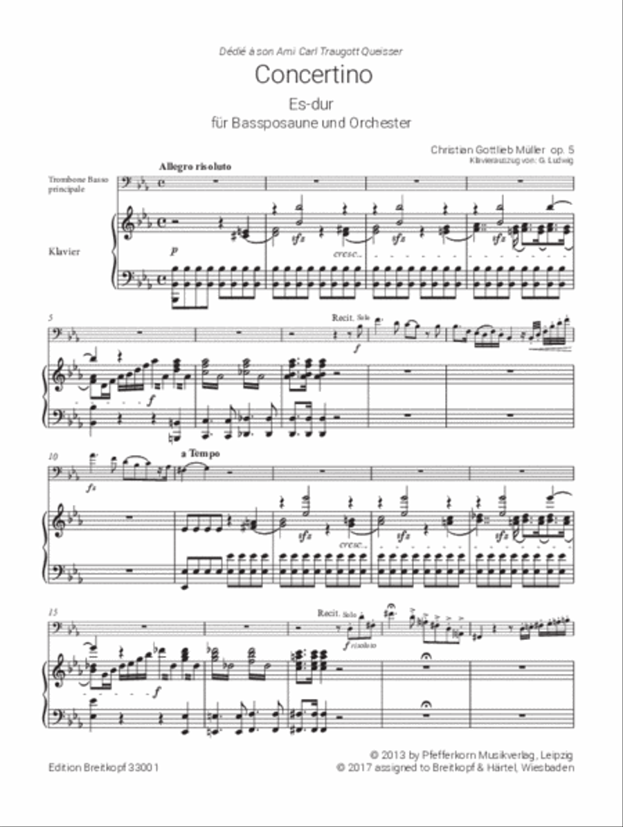 Concertino in E flat major Op. 5 Trombone scores gallery preview page 2